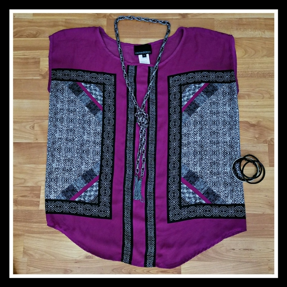 Oversized Cynthia Rowley Sleeveless Blouse